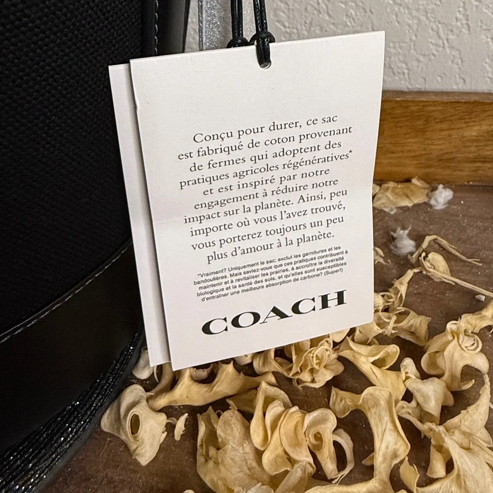 Coach Black Canvas HalloweenBucket Bag with Green Glitter Cat Eyes - Picture 3 of 7